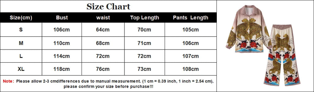 Autumn Women Leopard Print Suit Vintage Single Breasted Wide Leg Pants Set Casual Loose Outfit