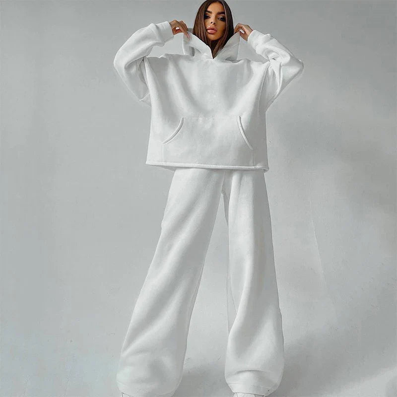Women Oversized Tracksuit Set with Hoodie and Sweatpants Comfortable Two Piece Outfit