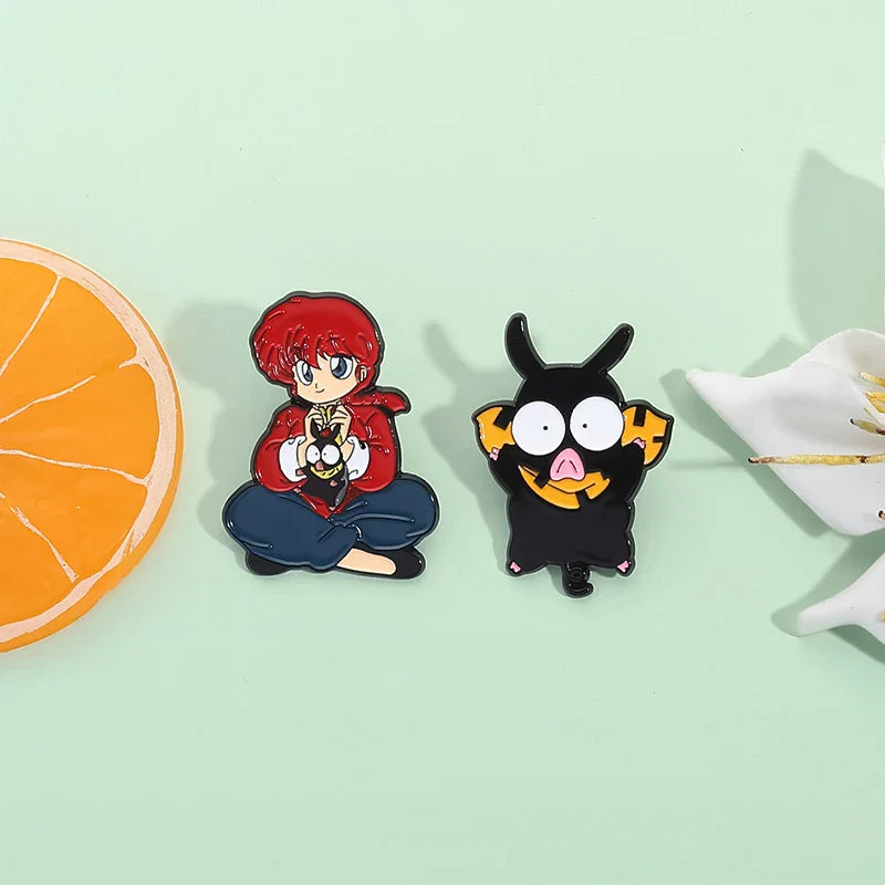 Cartoon Character Enamel Pins Set Cute Anime Brooches Fashion Accessories