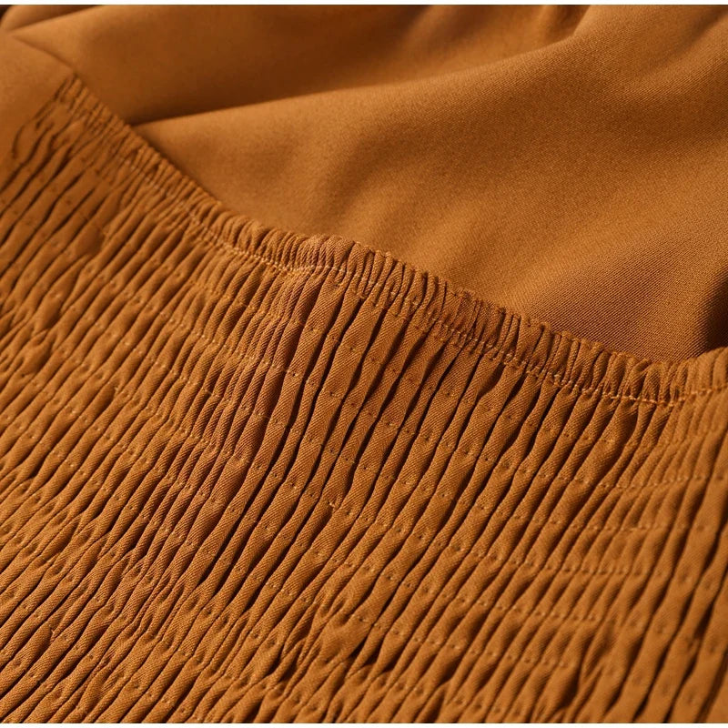 Solid Backless Off Shoulder Jumpsuit for Women Waist Cinching Wide Leg Pants with Pockets Elegant Summer Bodysuit Outwear