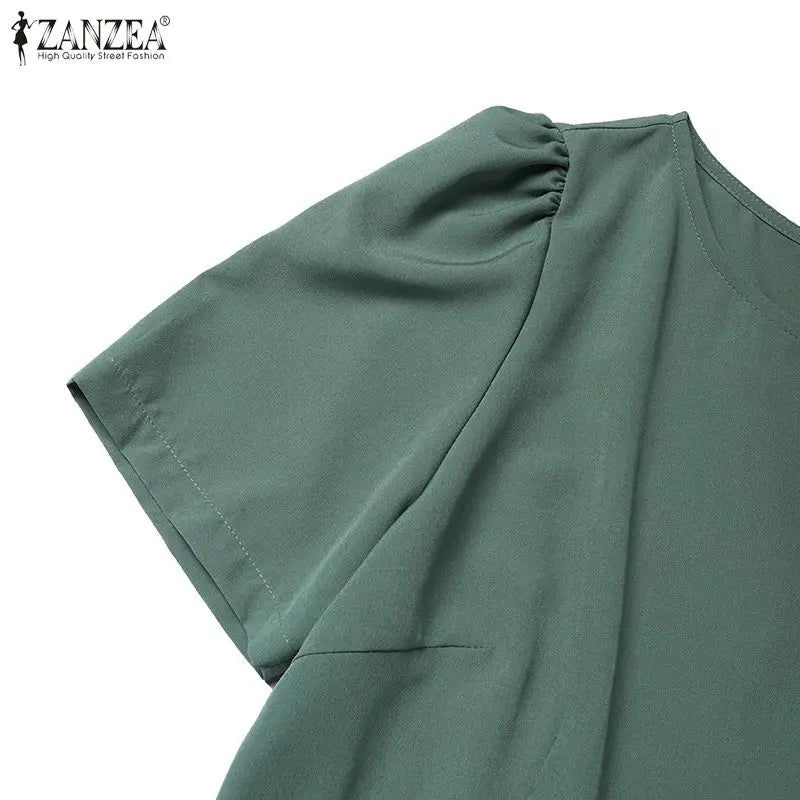 Elegant Short Sleeve A Line Knee Length Summer Dress