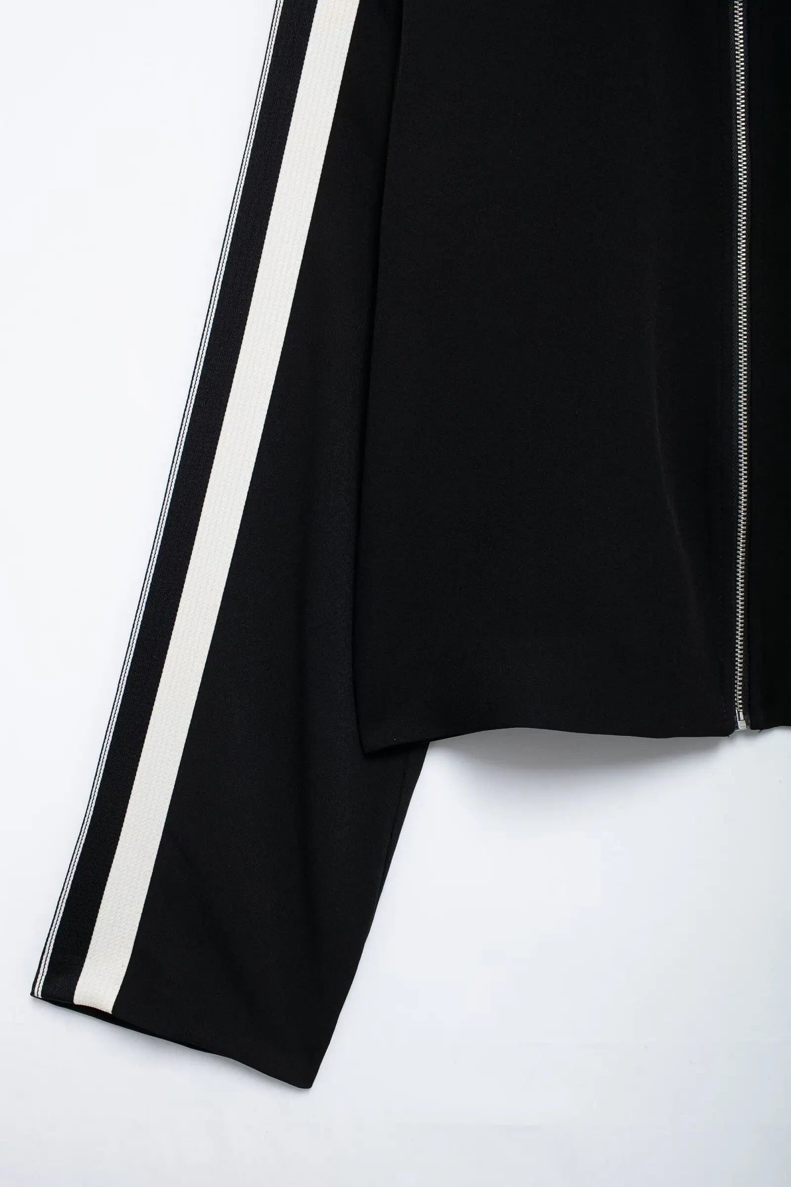 Women Casual Sports Suit with Side Stripe Long Sleeve Zipper Jacket and Wide Leg Pants