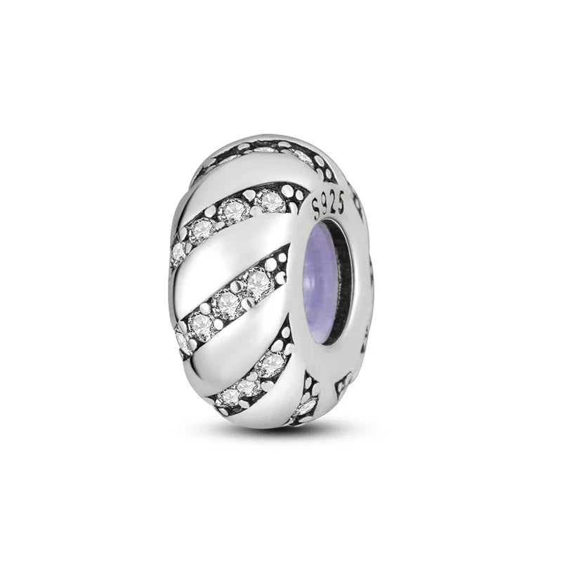 925 Sterling Silver Spacer Stopper Beads Charms for DIY Jewelry and Bracelets