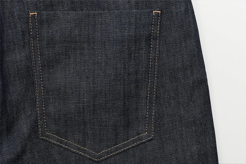 Women's Denim Jacket and Pants Set with Long Sleeve Blazer, Strapless Vest, and Straight Leg Jeans Fashion Outfit