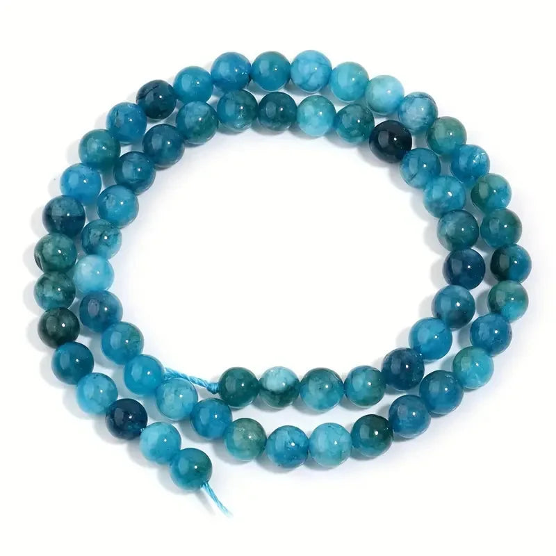 Natural Blue Apatite Stone Beads for DIY Bracelet and Jewelry Making 4mm 6mm 8mm 10mm Round Gemstone Beads