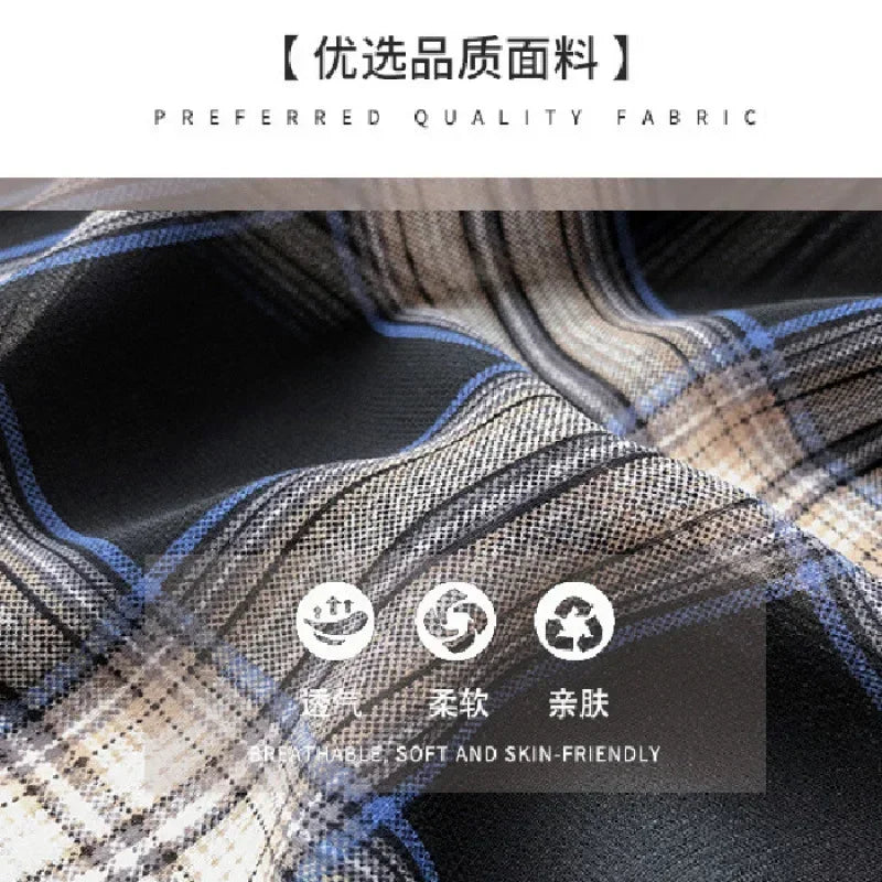 Women's Plaid Long Sleeve Shirt Vintage Button-Up Blouse Casual Lightweight Summer Top