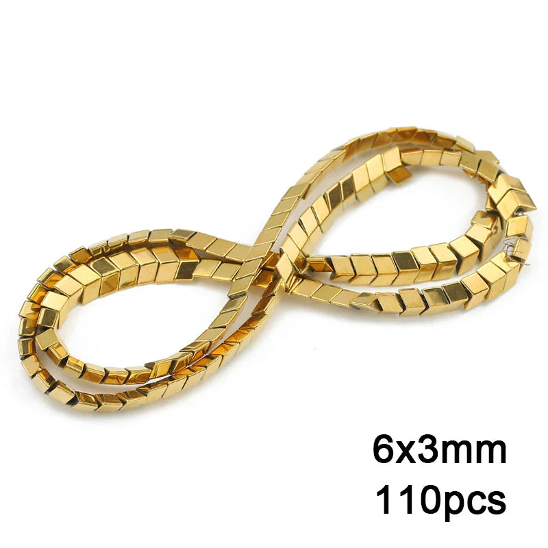 Hematite Natural Stone Gold Plated Loose Beads for DIY Jewelry Making - Star and Heart Shapes