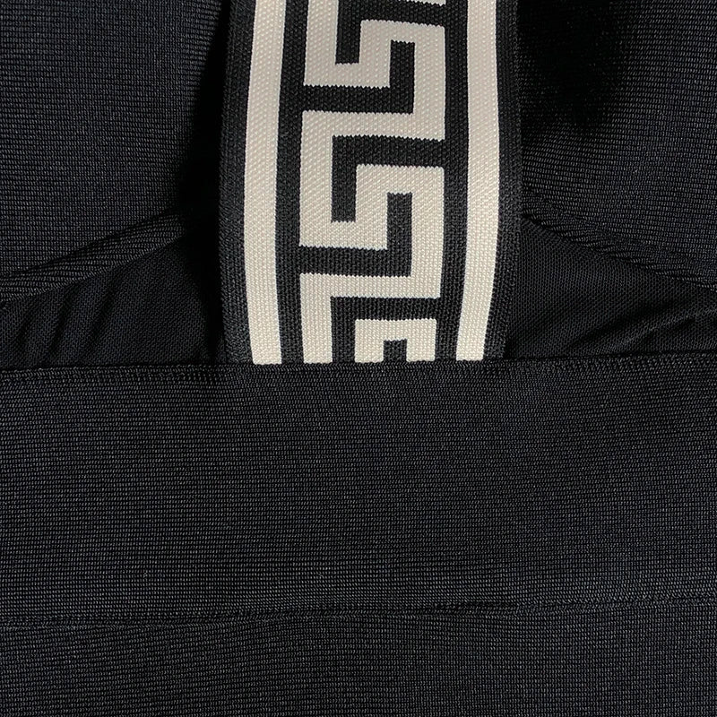 Black Mesh Bandage Dress for Women Long Sleeve Bodycon