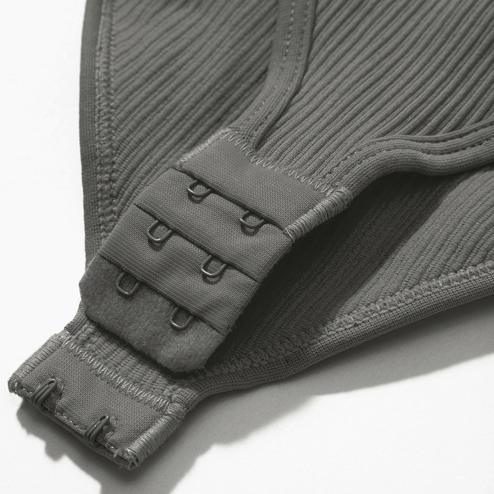 Bodycon Slim Fit Zipper Jumpsuit for Women Casual Brown Fitness Romper Streetwear Playsuit Overall