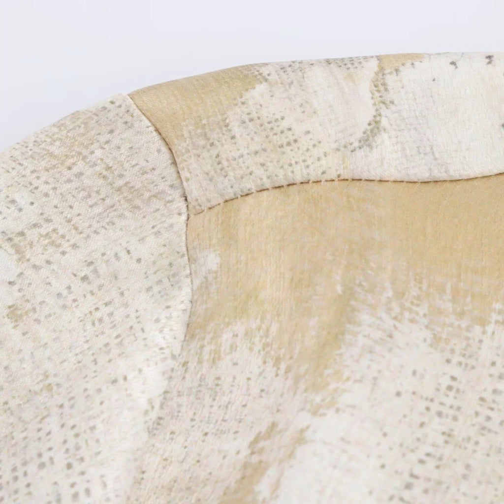 Silk Satin Flower Print Long Sleeve Shirt and Pants Set for Women