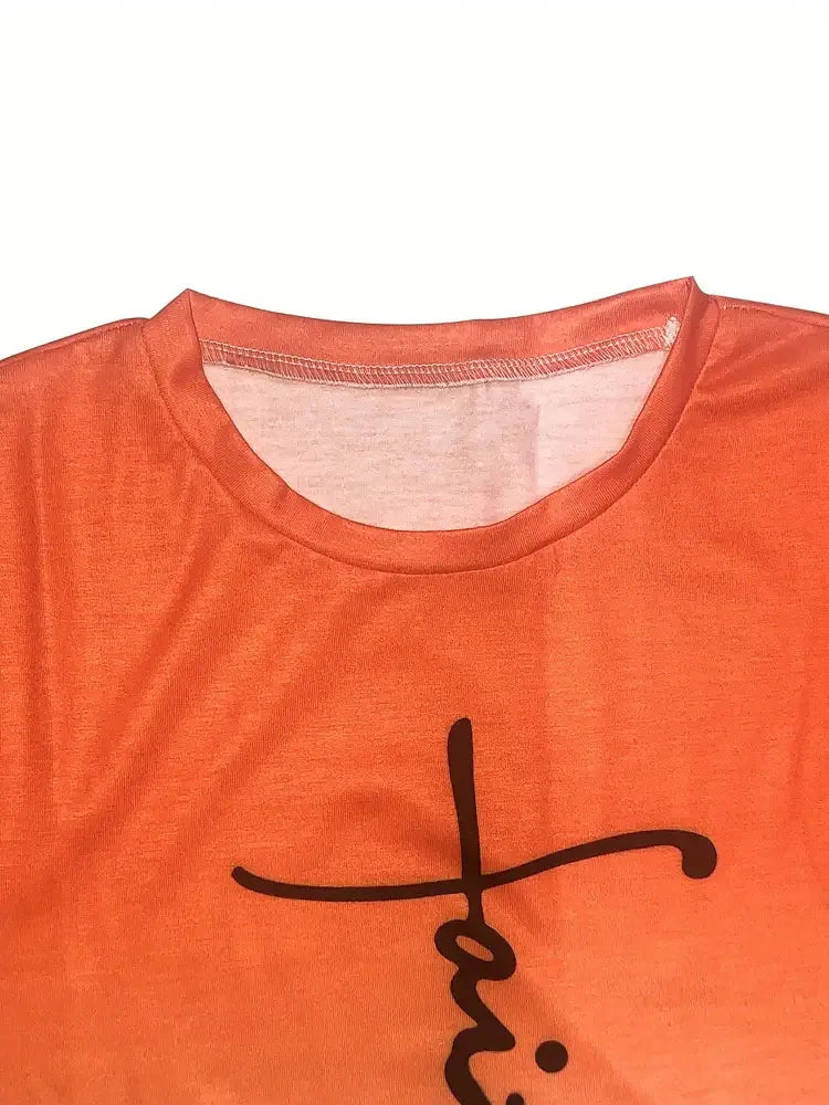 Letter Print Crew Neck Short Sleeve Dress For Women