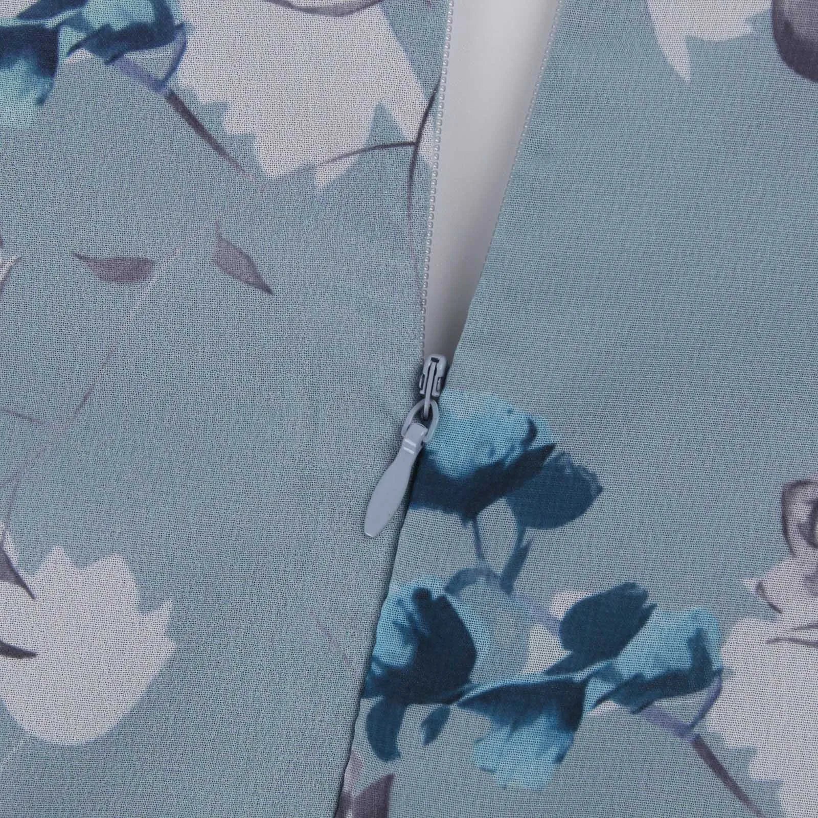 V Neck Floral Chiffon Maxi Dress With Ruffle Short Sleeves