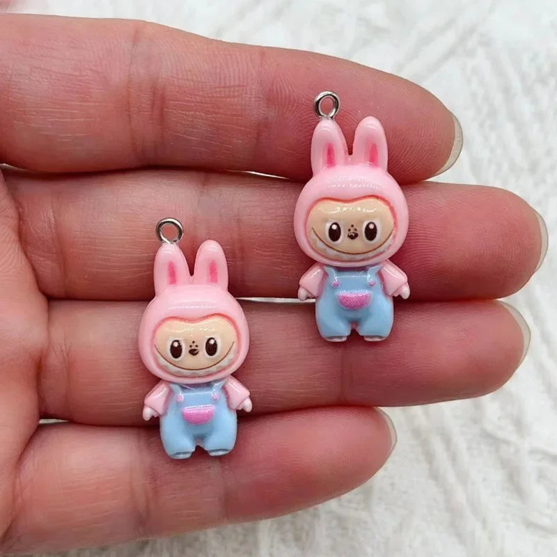 10PCS Kawaii Rabbit Resin Pendants for DIY Necklaces Bracelets Earrings and Keychain Accessories