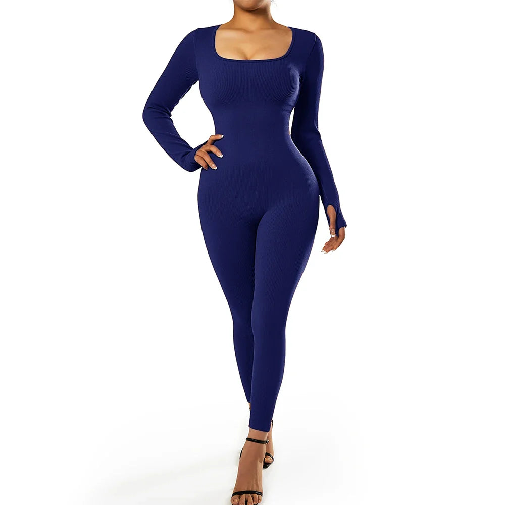 Bodycon Slim Fit Zipper Jumpsuit for Women Casual Brown Fitness Romper Streetwear Playsuit Overall