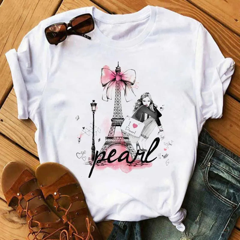 Women's Funny Wine Print T Shirt Casual Short Sleeve O Neck Tee for Summer Fashion
