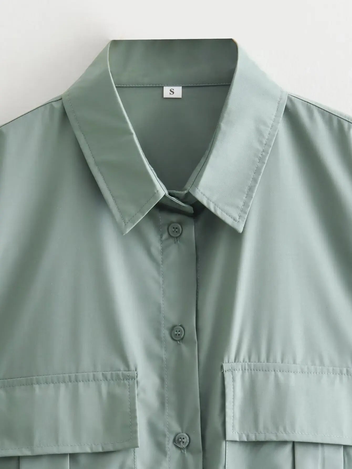 Multicolor Women's Pocket Shirt Chic Single Breasted Long Sleeve Lapel Casual Top Elegant Fashion Blouse