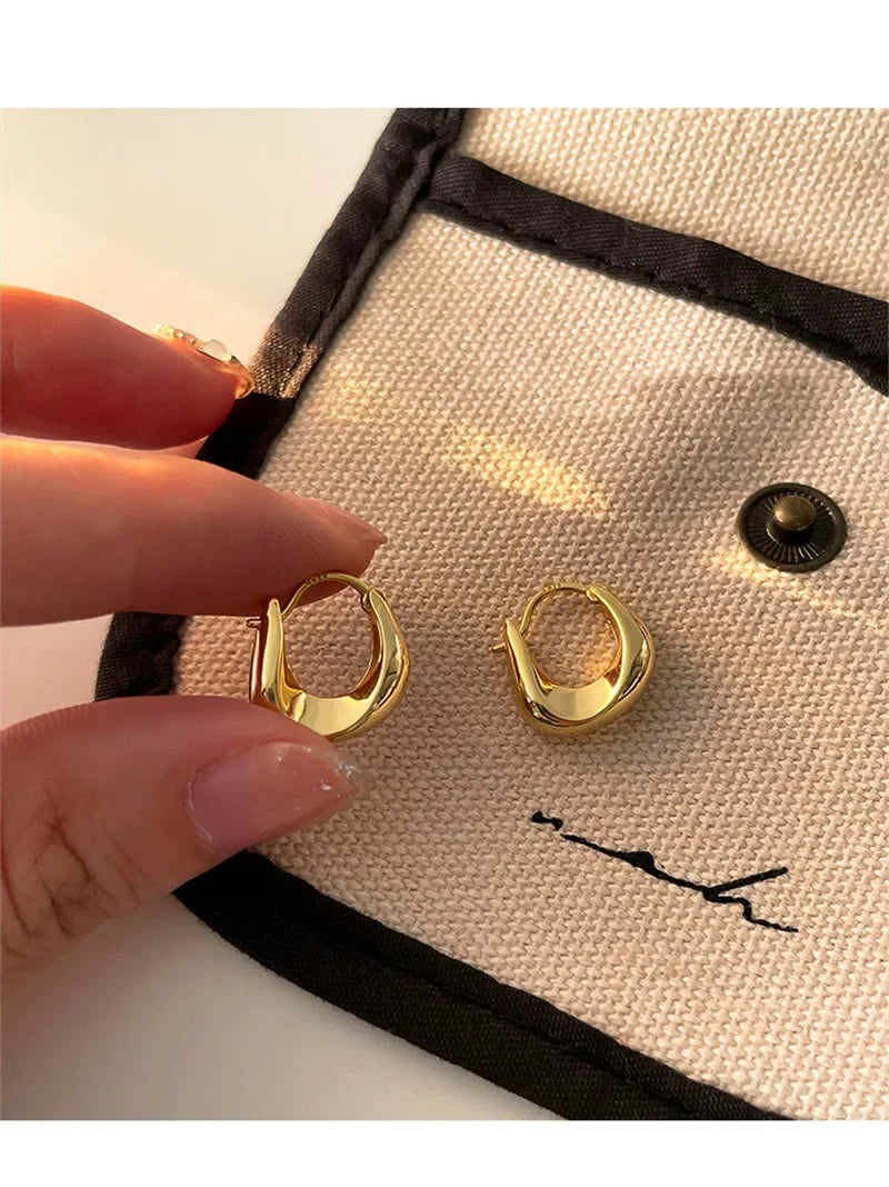 925 Sterling Silver Hoop Earrings for Women Versatile Fashion Jewelry Accessories