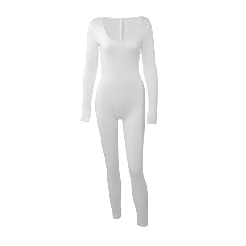 Sexy Black Butt Lift Jumpsuit for Women Long Sleeve Skinny Fitness Romper Casual Streetwear Autumn Fashion