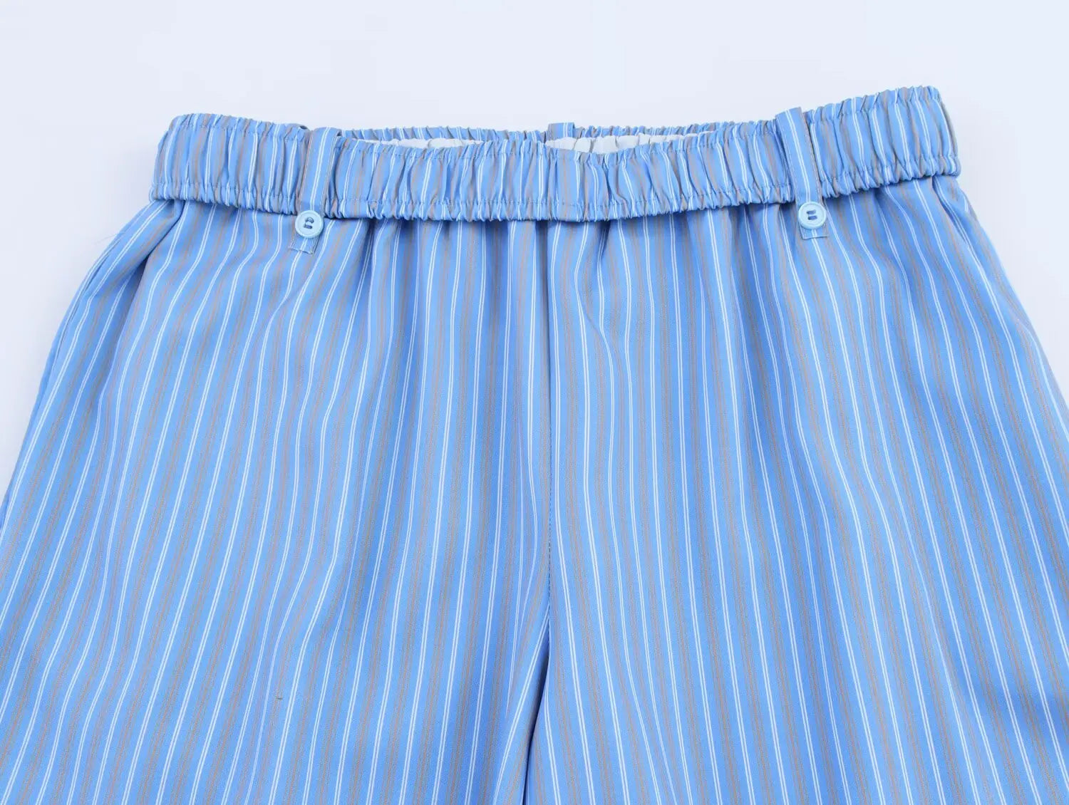 Asymmetric Striped Vest Pants Suit for Women with Round Neck Sleeveless Top and Elastic Waist Pants, Casual Chic Outfit for Spring and Summer