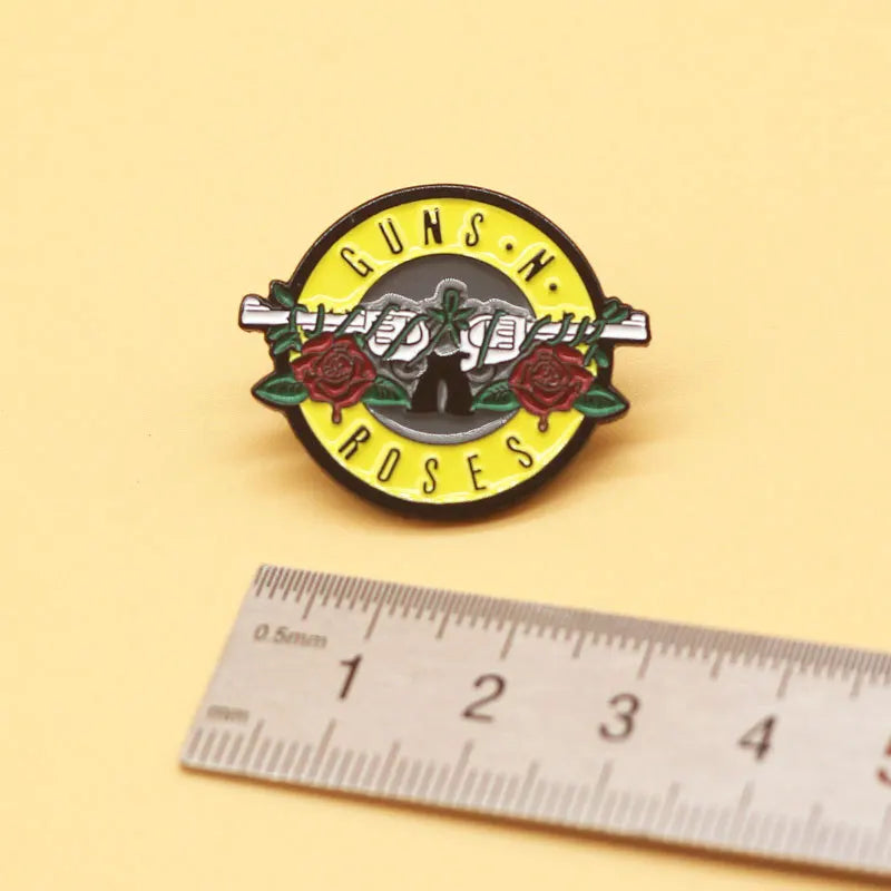 Guns N Roses Badge Cartoon Character Brooch Music Jewelry for Clothing and Bags
