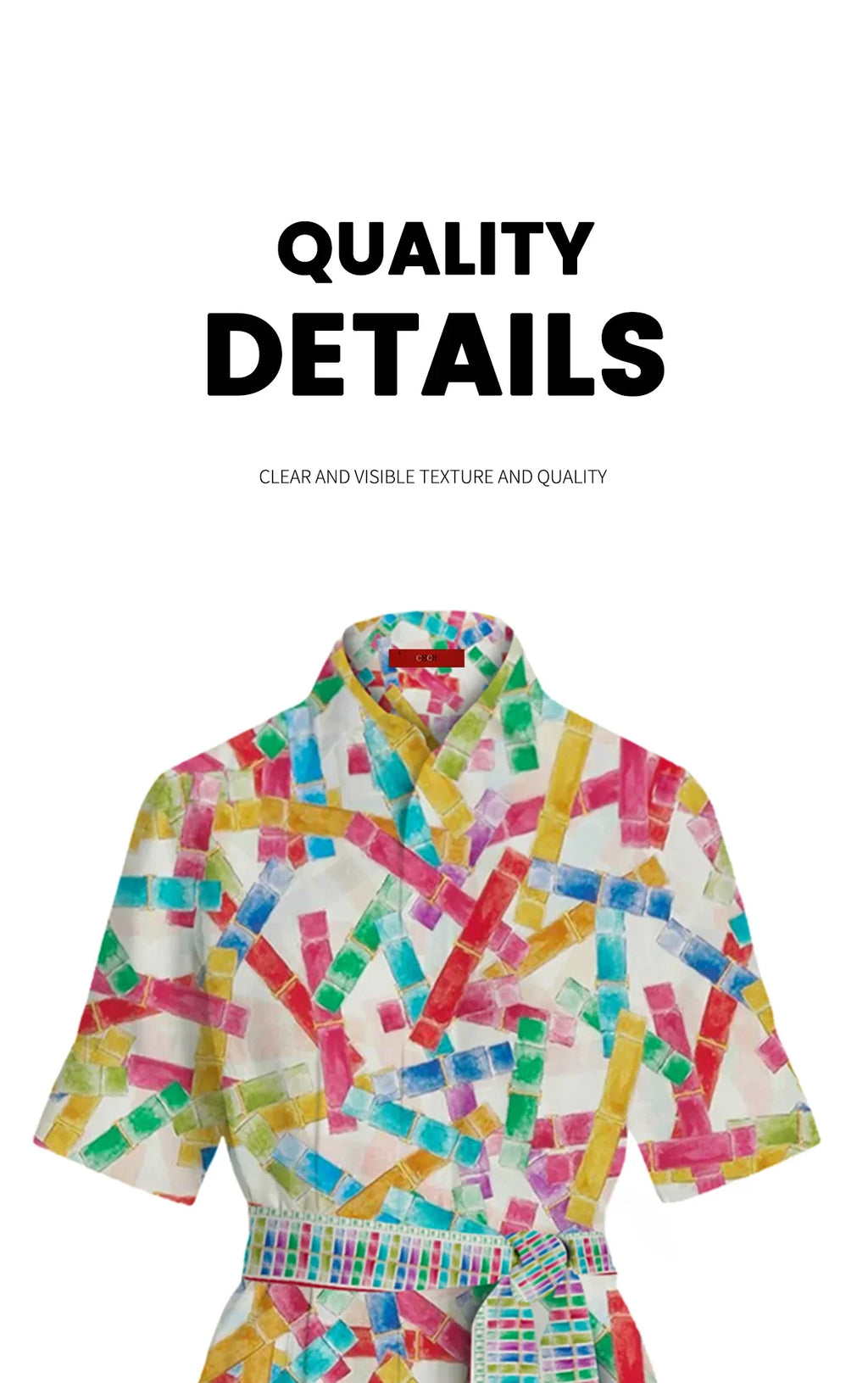 Summer Printed Shirt Dress For Women With Lapel Half Sleeve