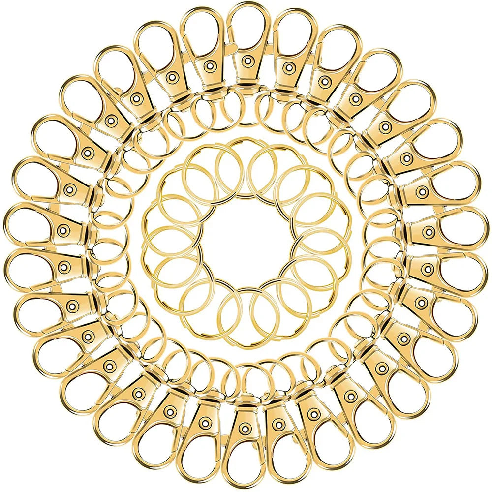 Swivel Clasps Lanyard Snap Hooks with Key Rings for Keychains and DIY Crafts