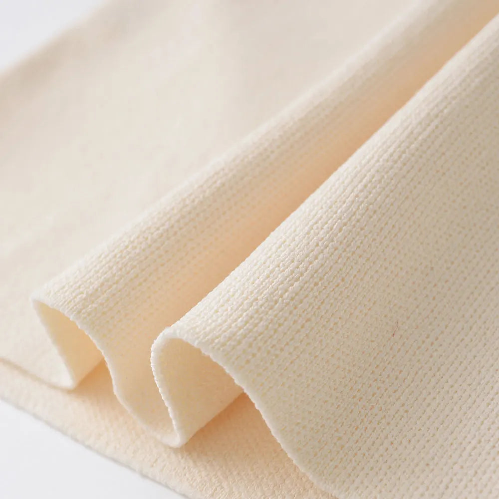 Knitted Mini Dress With Pockets And Golden Buttons For Women