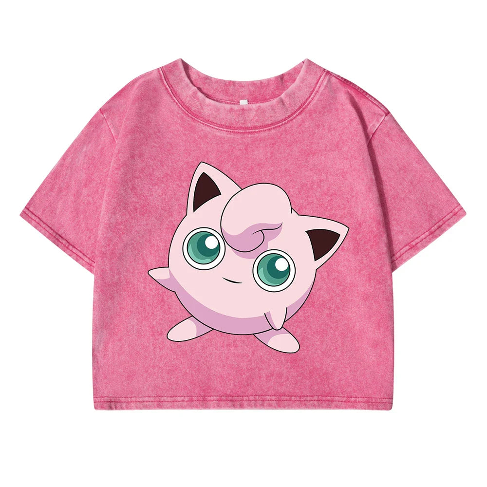 Cotton Casual Jigglypuff Tee Shirt for Women and Men - Vintage Retro Humor Summer Crop Top