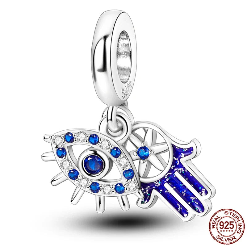 925 Silver Devil's Eye Charms Beads for Women DIY Jewelry Making