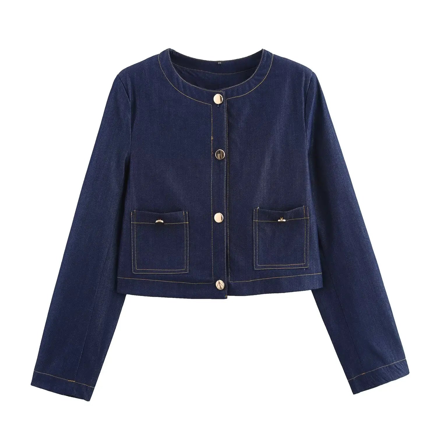 Women Fashion Denim Jacket and Jeans Set with Pockets Stylish Two Piece Outfit