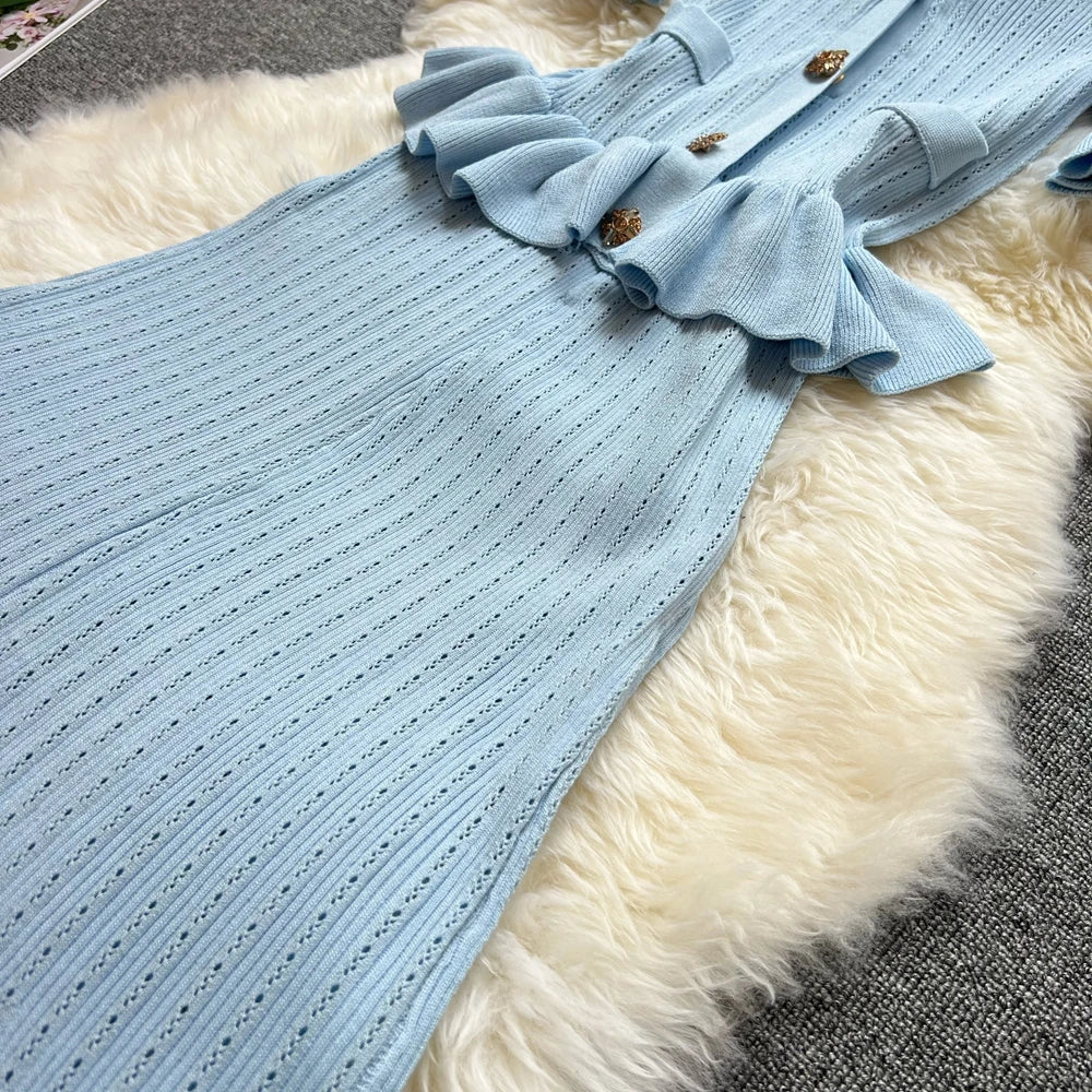 V Neck Maxi Dress for Women Mermaid Bodycon Silhouette