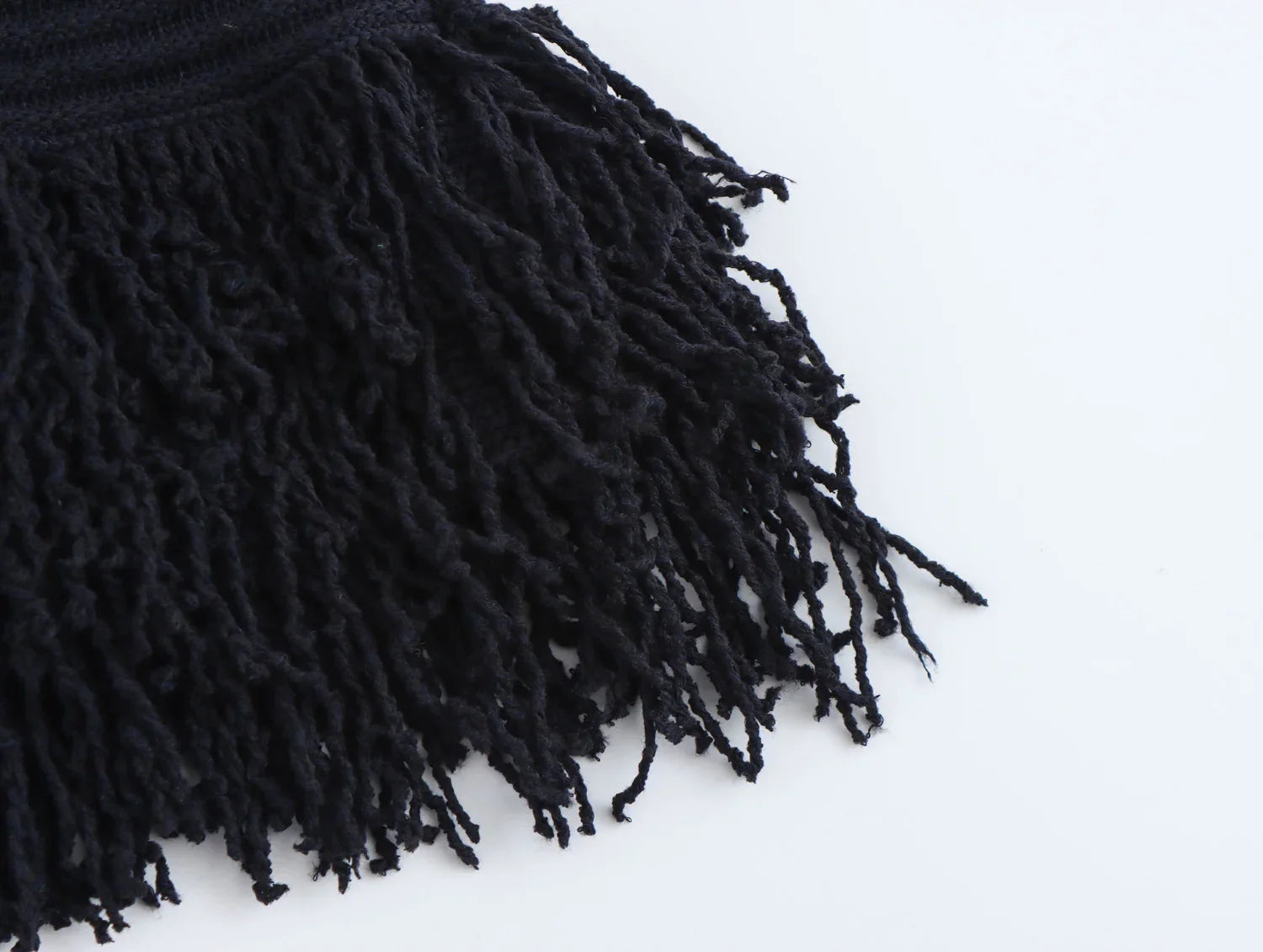 Women's Spring Tassel Plaid Lapel Knitted Jacket with Long Sleeves and High Waisted Knitted Skirt Set