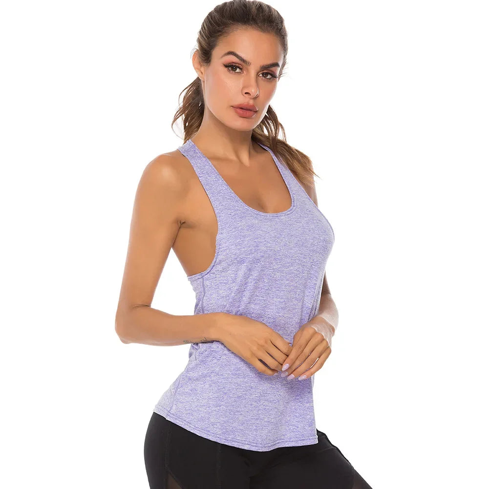 Women's Sleeveless Basic Tanks for Workout and Running - Quick Drying Breathable Sports Vest