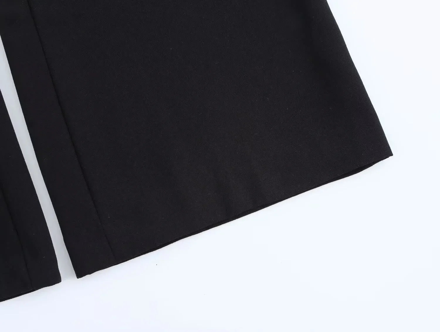 Women's Casual Black Sleeveless Split Design Vest Pants Set with Belt for Autumn Commuting