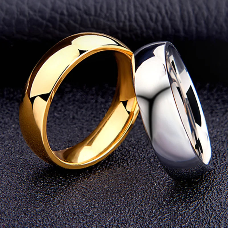6mm Titanium Wedding Ring Set for Men and Women High Polished Stainless Steel Couple Jewelry Gifts