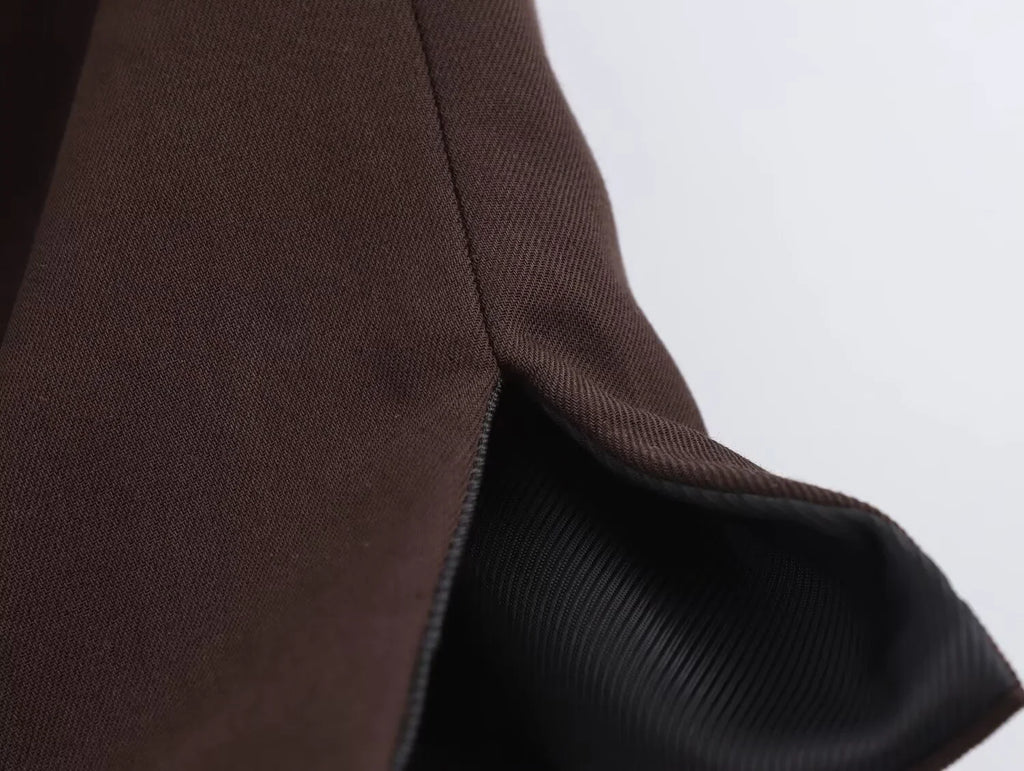 Women's Casual Sleeveless V-Neck Suit Vest and Mid Waist Pants Set for Autumn