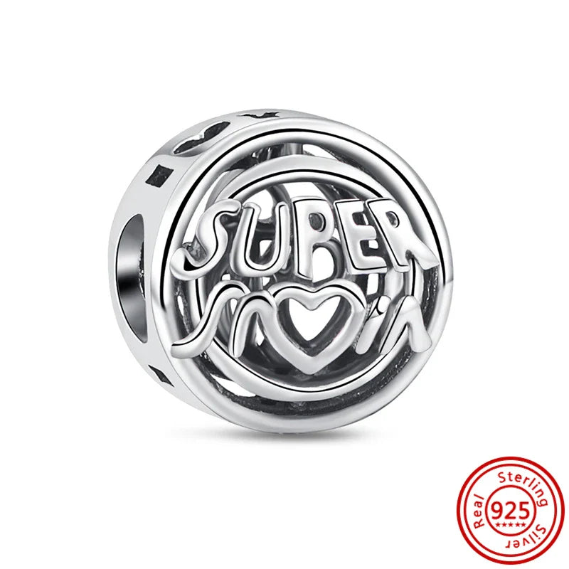 Fit Pantaro Peacock Cake Teeth Butterfly Crown S925 Silver Charms Beads Fine Jewelry for Women Gift