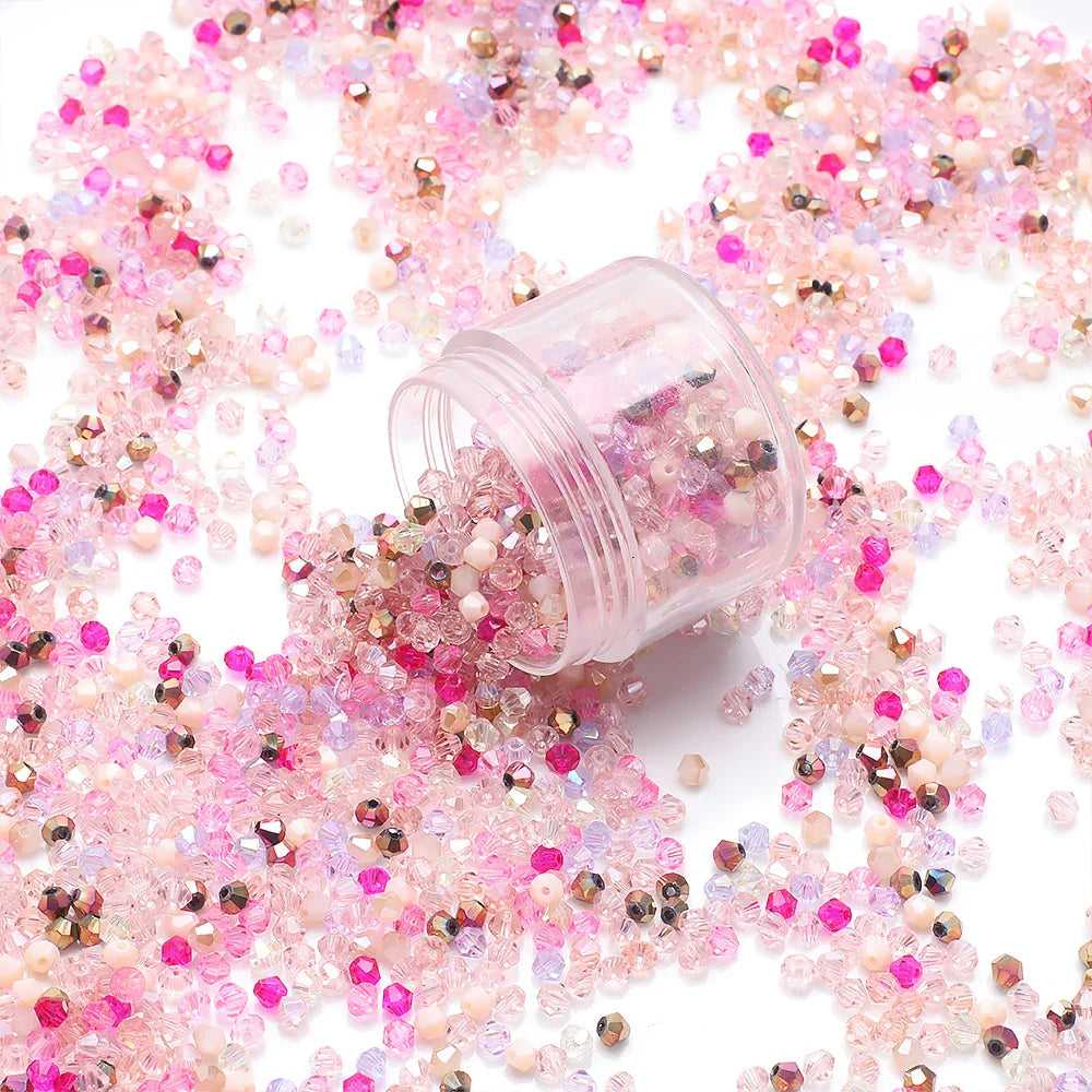 500Pcs 3mm Mixed AB Color Czech Bicone Glass Beads for DIY Jewelry Making and Handmade Bracelets