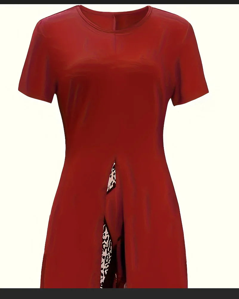 Casual Printed Long Pullover Coat and Wide-Leg Pants Two-Piece Suit for Girls High-End Fashion Temperament Set