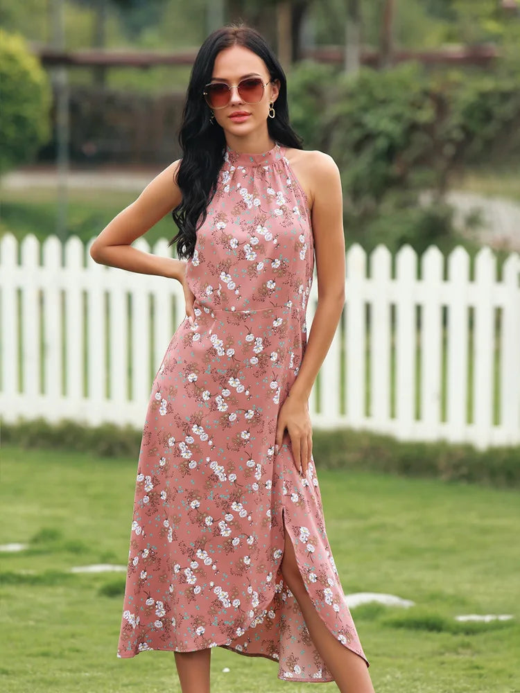 Floral Sleeveless Sundress For Beach And Summer Casual