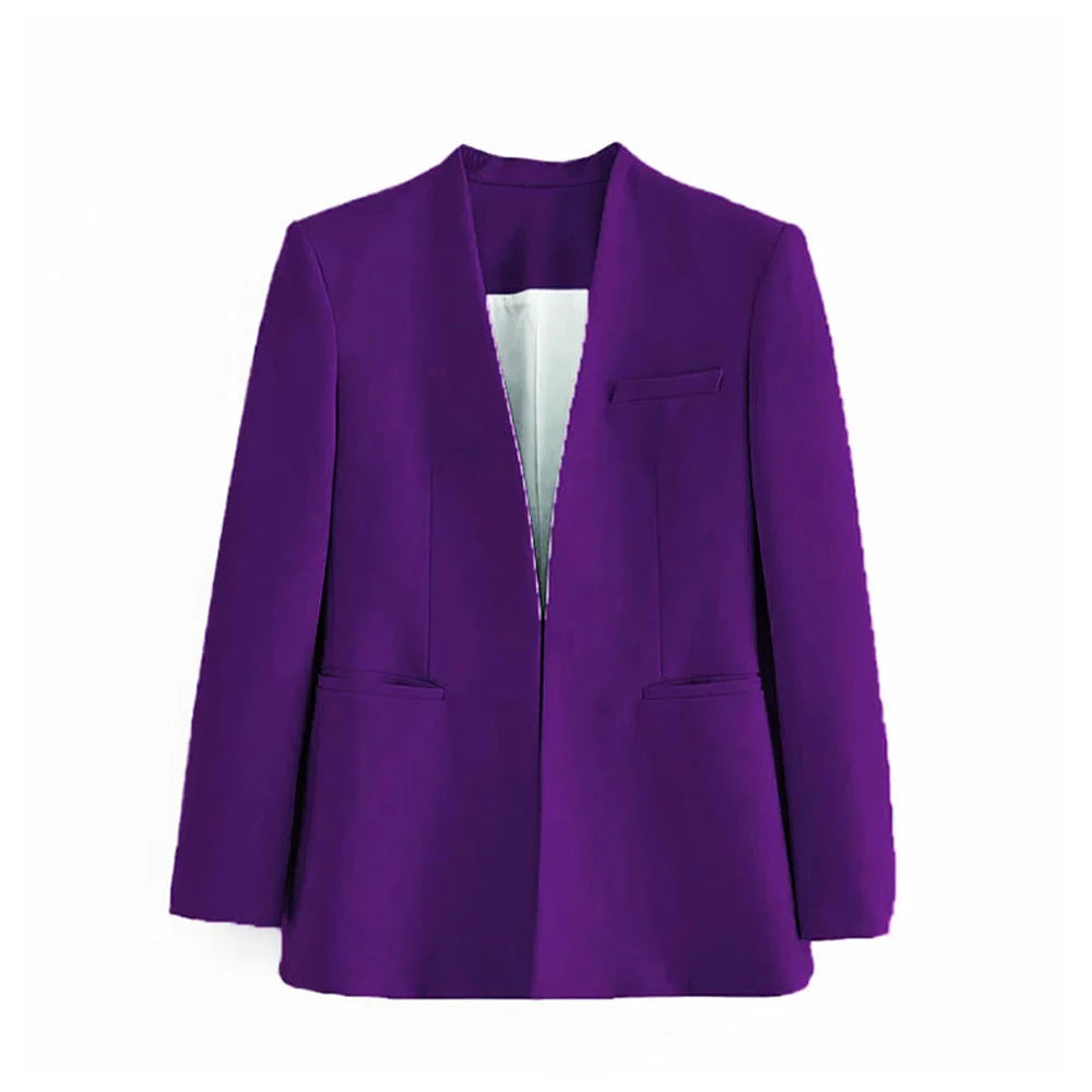 Fashionable Women's Slimming Multi Color Suit Set for Versatile Autumn Style