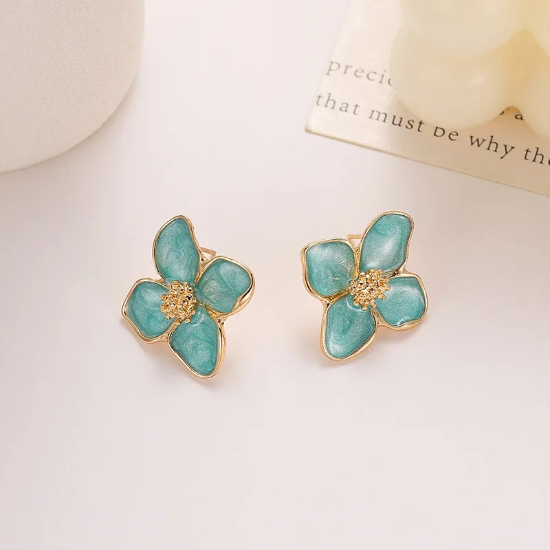 Vintage Flower Stud Earrings for Women Multi-Colored Fashion Jewelry Perfect for Parties and Weddings