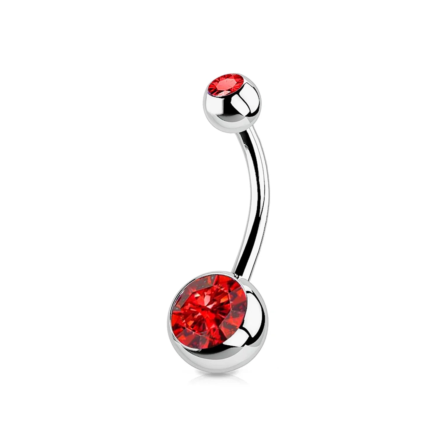 G23 Titanium Crystal Gem Curved Barbell Belly Button Rings for Navel Piercings