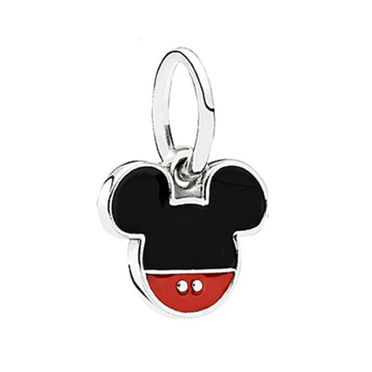 Disney 925 Sterling Silver DIY Charm Compatible With 3mm Bracelets Featuring Mickey Mouse Ferris Wheel And Suitcase Designs