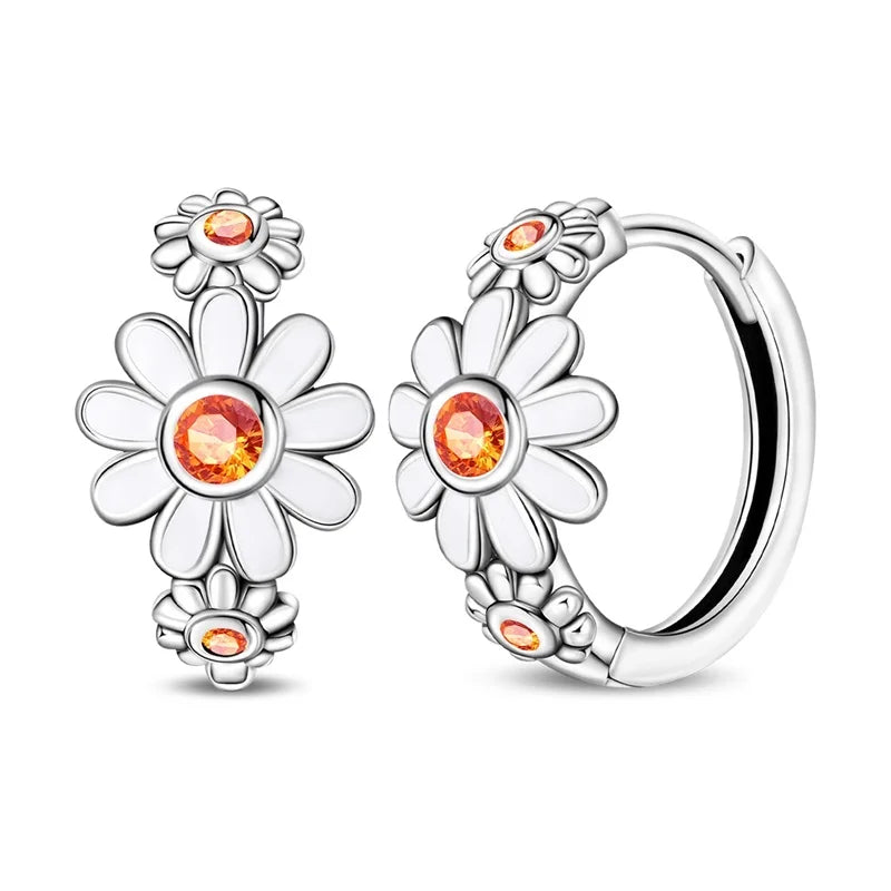 Colorful Butterfly Bee Ladybug Rainbow Flower Earrings in 925 Sterling Silver for Women Fashion Jewelry Gifts
