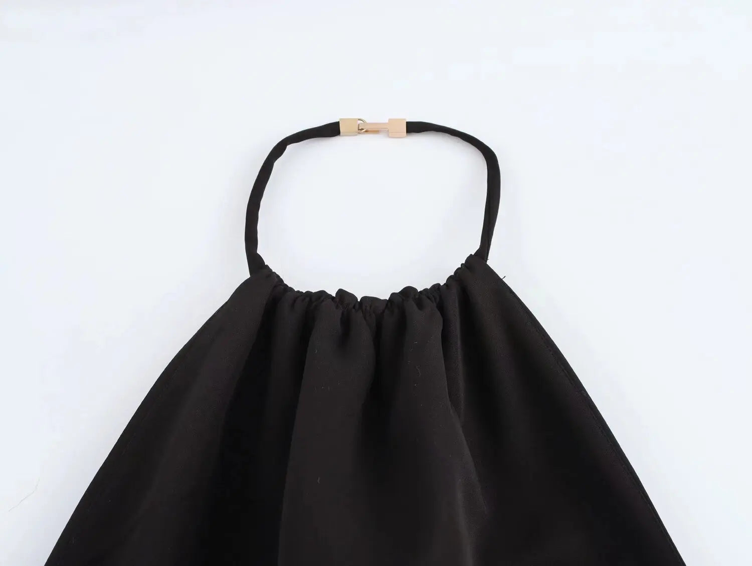 Women Faux Fur Dress Halter Neck Open Back Mini Chic