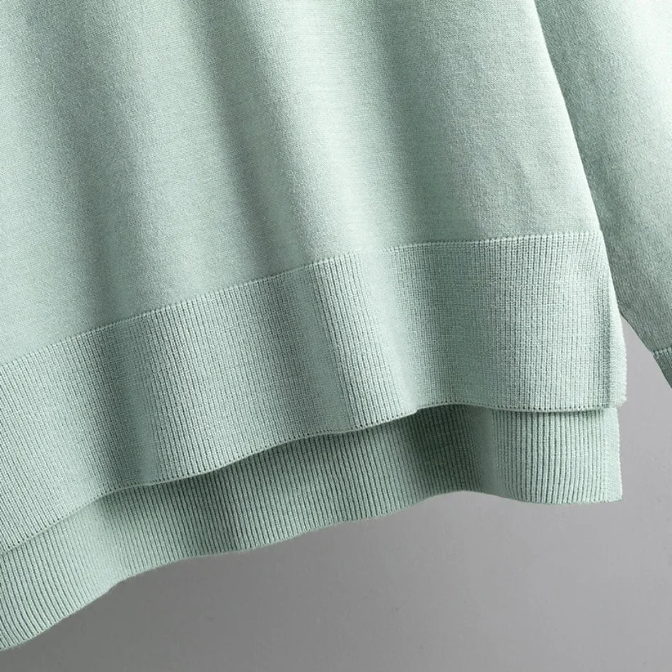 Casual Women's Sweater Pullover Knit Two-Piece Set with Loose Pants for Autumn and Winter