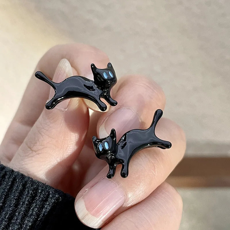 Cute Black Cat Earrings for Women Fashion Animal Kitten Jewelry Perfect for Parties and Festivals