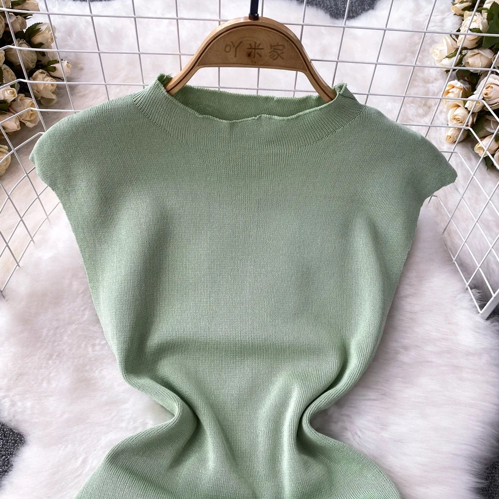 Pink Backless Summer Knit Bodycon Beach Dress for Women