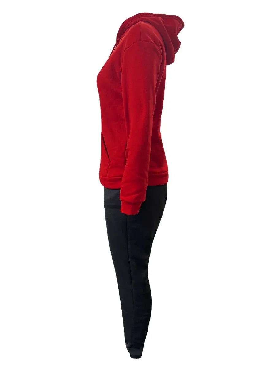 Elegant Two-Piece Autumn Winter Printed Pants Set for Women Casual Sport Trousers Outfit